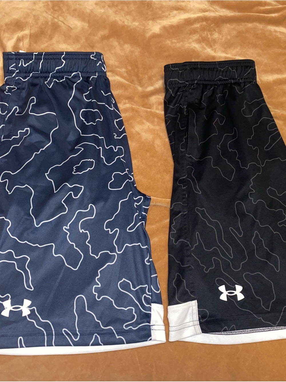 Under Armour Boys' Navy and Black Sport Shorts with White Trim